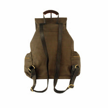 Large Rucksack Backpack Leather in Khaki | MYLIORA.COM