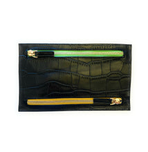 Multi currency Croco Leather Wallet - Travel Purse -  4 Zipped Compartments for different currencies - Four Coloured Zip to easy currency identification - myliora.com