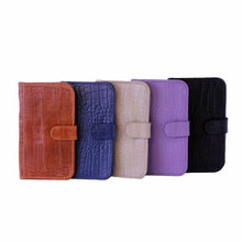 Bi-fold Card holder croco embossed leather wallet | Myliora.com