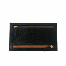 Currency Wallet Purse, 4 Zipped, Ostrich Leather