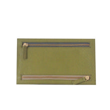 Multicurrency Wallet Purse, Croco Leather, Olive