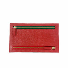 Currency Wallet Purse, 4 Zipped, Ostrich Leather