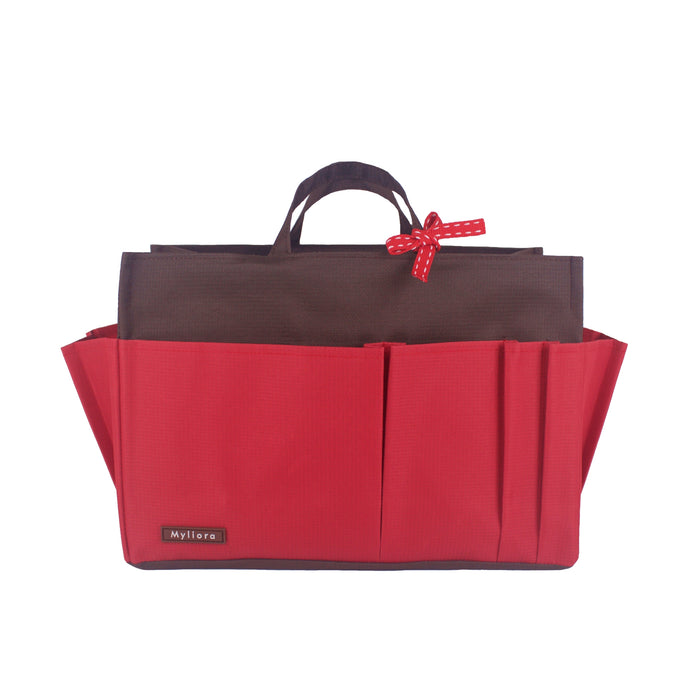 High Quality Bag Organizer, 11 Compartments, XL Size, Brown Red | myliora.com