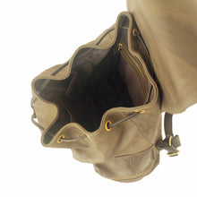 Large Rucksack Backpack Leather in Khaki | MYLIORA.COM